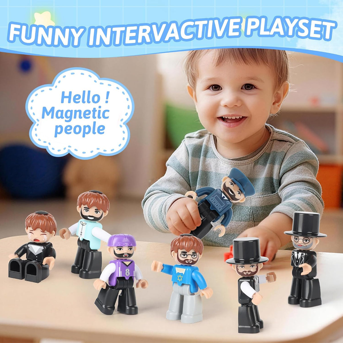 Mruikeny 12 Pieces Large Magnetic Figures for Kids Ages 3 4 5 6 7 8+ – Fun for Kids & Family - Black - image 3