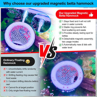 2pcs Wood Fish Feeding Ring for Aquarium，Floating Betta Hammock - Solid White / 1pcs big magnetic version - image 4