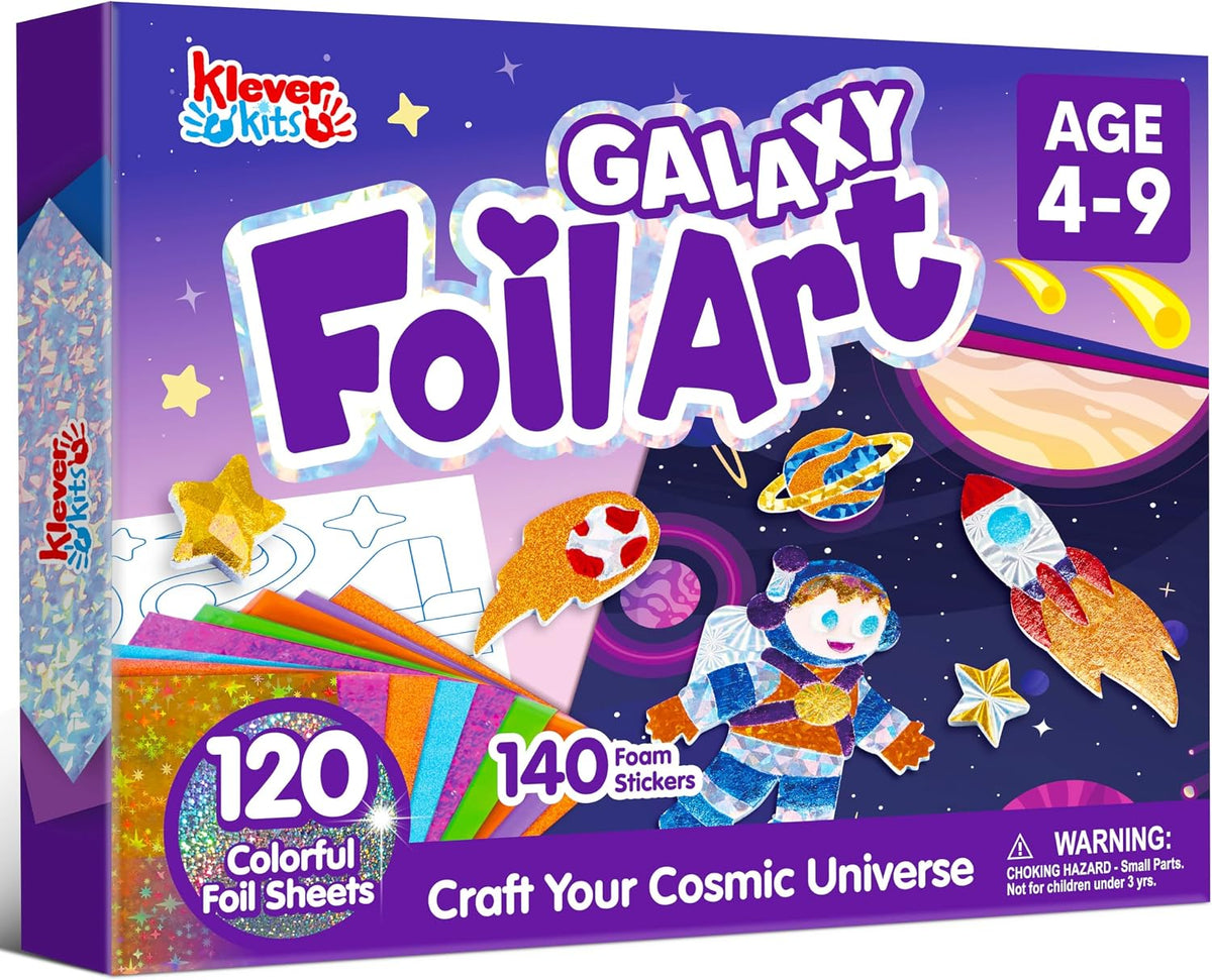 Klever Kits Unicorn Foil Art, Arts & Crafts for Kids 4 and Up - Space