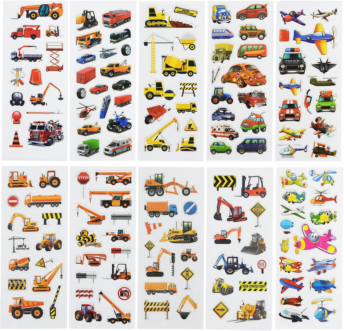24 Sheets 3D Puffy Stickers for Toddlers Kids Boys Girls – Fun for Kids & Family - Transportation - image 3