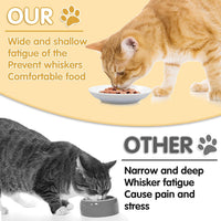 6 Pack Cat Food Bowl, Ceramic Cat Bowls - White-B - image 3