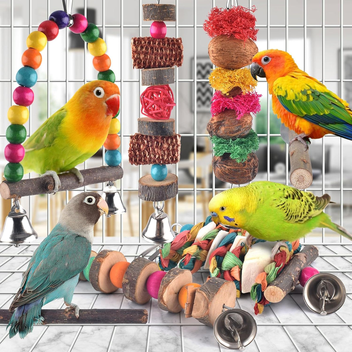 Bissap 7‑Pack Bird Chew Toys - 7 pieces - image 2