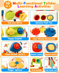 Vanmor 10-in-1 busy cube sensory activity toy with switches, spinner and gear wheels - view 3