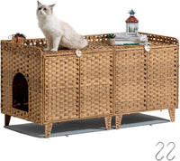 Cat Litter Box Enclosure Hidden Litter Box Furniture - Extra Large / Natural