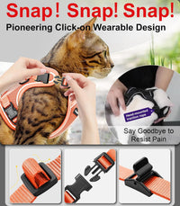 Cat Harness and Leash for Walking Escape Proof Soft Adjustable Cat - Orange / S (7-12lb) - image 4