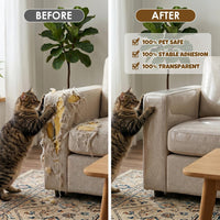 NO PINS Pain Cat Scratch Furniture Protector-12 Pack Thicken - Roll 118" × 16" - image 4