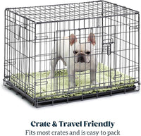 Stoutwool Indestructible Dog Bed - Fluffy Chew Proof Dog Crate Pad - Tough Kennel Pad for Aggressive Chewers - Washable, Ideal for Medium Breeds & Fits 30-Inch Crate - 29"x18", Gleam