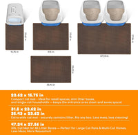 Cat Litter Mat 24"x16", Double Layer EVA litterbox Mat Beige - Brown / Honeycomb-31 x 24 Inches - image 2