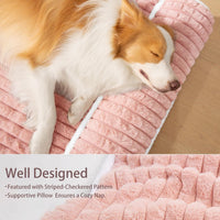 Orthopedic Large Dog Bed Pillow Pet Sofa Bed 36''X24'' Grey – Essentials for Dogs - Pink / 48"L x 30"W x 3.5"Th - image 2