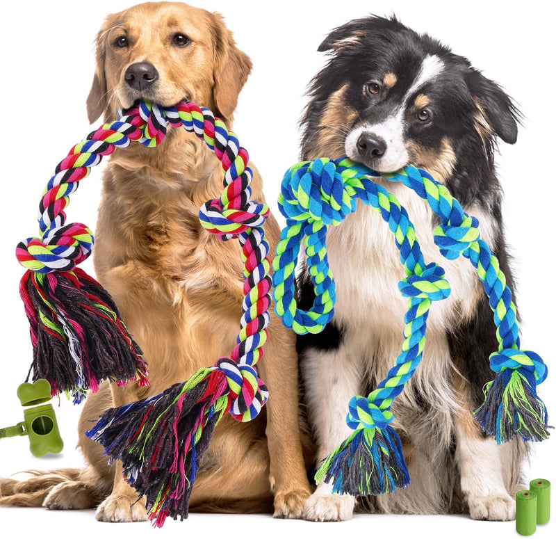 Dog Rope Toy Set for Large Dogs and Aggressive Chewers – Essentials for Dogs - Colorful