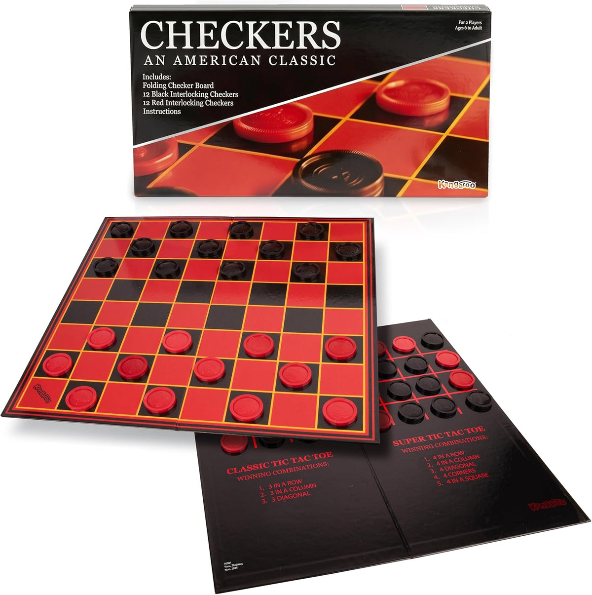Kangaroo - Multiplayers Strategy Checker Board Game for Kids & Adults - Portable Educational Travel