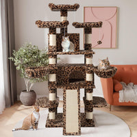SHA CERLIN 68 Inches Multi-Level Large Cat Tree for Large Kitties/Big - 68in / Leopard Print - image 2