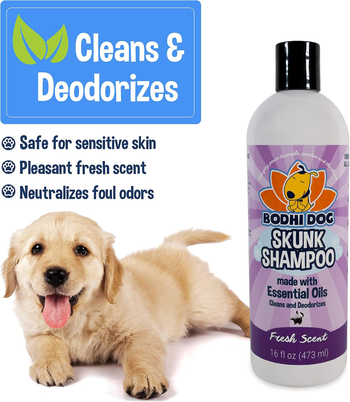 Bodhi Dog Skunk Shampoo | Skunk Smell Odor Remover Cleans & Deodorizes Using Essential Oils - Skunk Shampoo / 16 Fl Oz - image 3