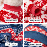 3 Pack Dog Sweaters, Dog Clothes for Small Dogs Girl Boy – Essentials for Dogs - X-Small / Xmas Red+Xmas Blue - image 4