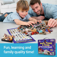 DANCING BEAR Rock, Mineral & Geodes Treasure Hunt Activity Kit Real Shark Teeth Fossils, ID Sheet - image 3