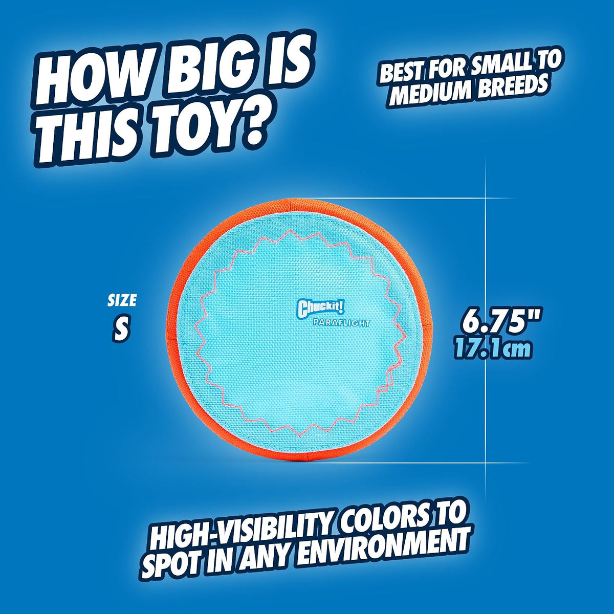 Chuckit! Paraflight Flying Disc Dog Toy, Floats, Size Large - Small (Pack of 2) / Blue/Orange - image 2