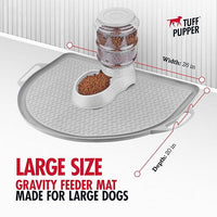 Tuff Pupper 26x21 Large Waterproof Pet Feeding Mat | Designed for Pet Fountains, Dog Gravity Water Bowls, Elevated Feeders | Raised Edges Prevent Spills | Dishwasher Safe | Non Slip Silicone Base