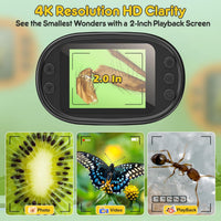 Kids Digital Microscope Science Gift: Complete STEM Toy Kit for Ages - Yellow - image 3