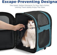 Apollo Walker Dog & Cat Carrier Backpack for 4-15lb Pets - Ventilated Safe Design with Padded Back Support, Breathable Mesh Pet Backpack for Hiking, Travel, Outdoor (Teal)