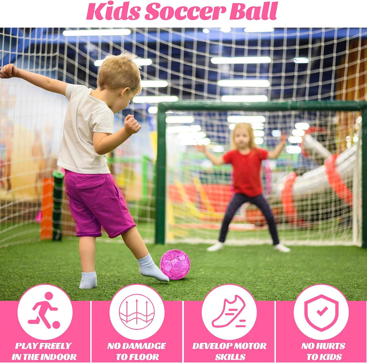 DLUGOPIS sparkling pink size 2 toddler soccer ball for ages 3 to 8 - view 12