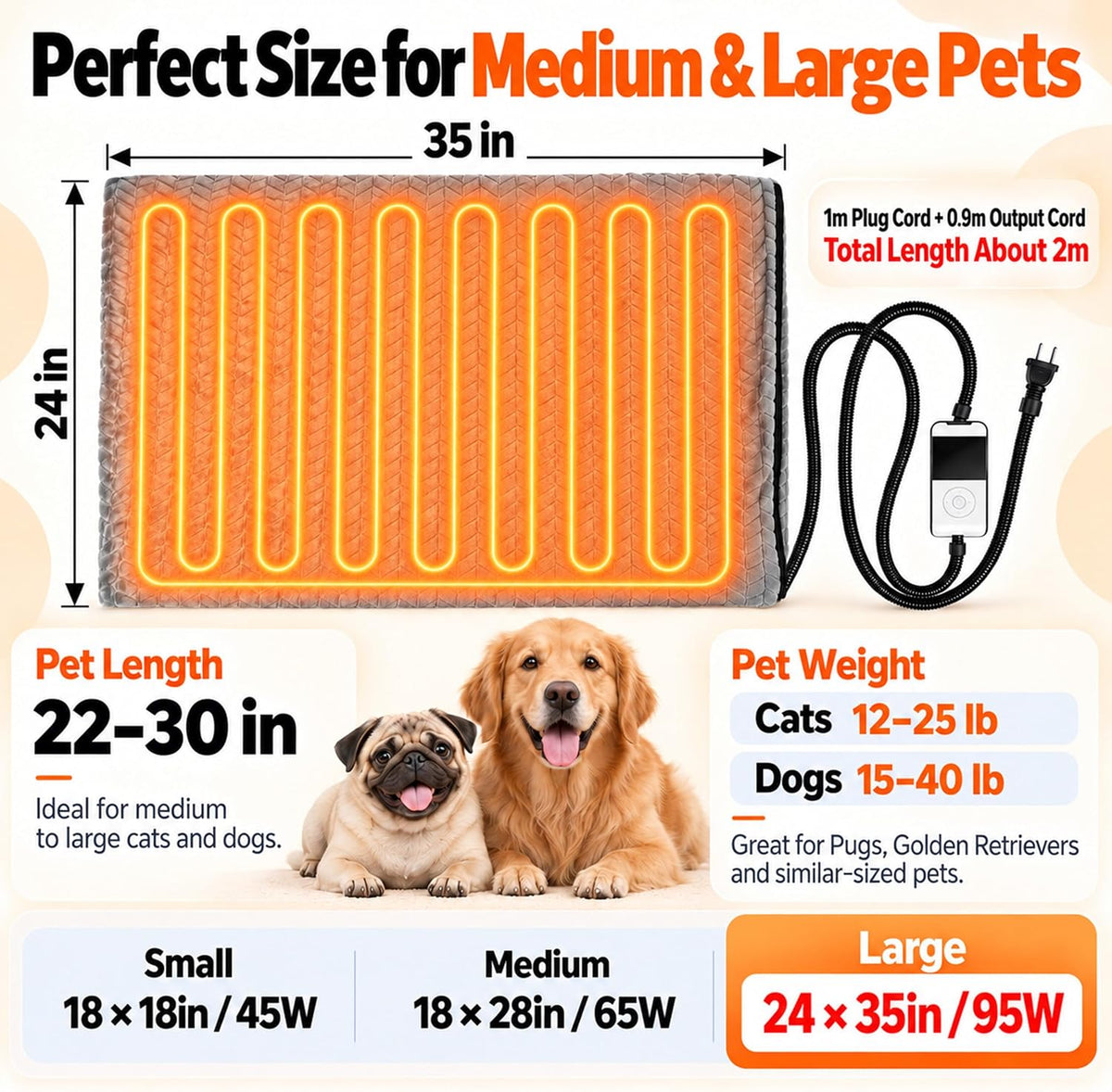 PatiencET 18"x28" Heated Pet Bed - 24*35 - image 4