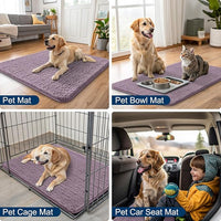 Smiry Dog Door Mat for Muddy Paws 30x20, Absorbs Moisture and Dirt Doormat, Non-Slip Washable Quick Dry Chenille Front Door Mat Indoor Entrance, Entryway Carpet for Inside Floor, Deep Plum
