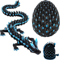 Waaaandefu 3D printed articulated dragon with matching egg in Void Amethyst - view 3