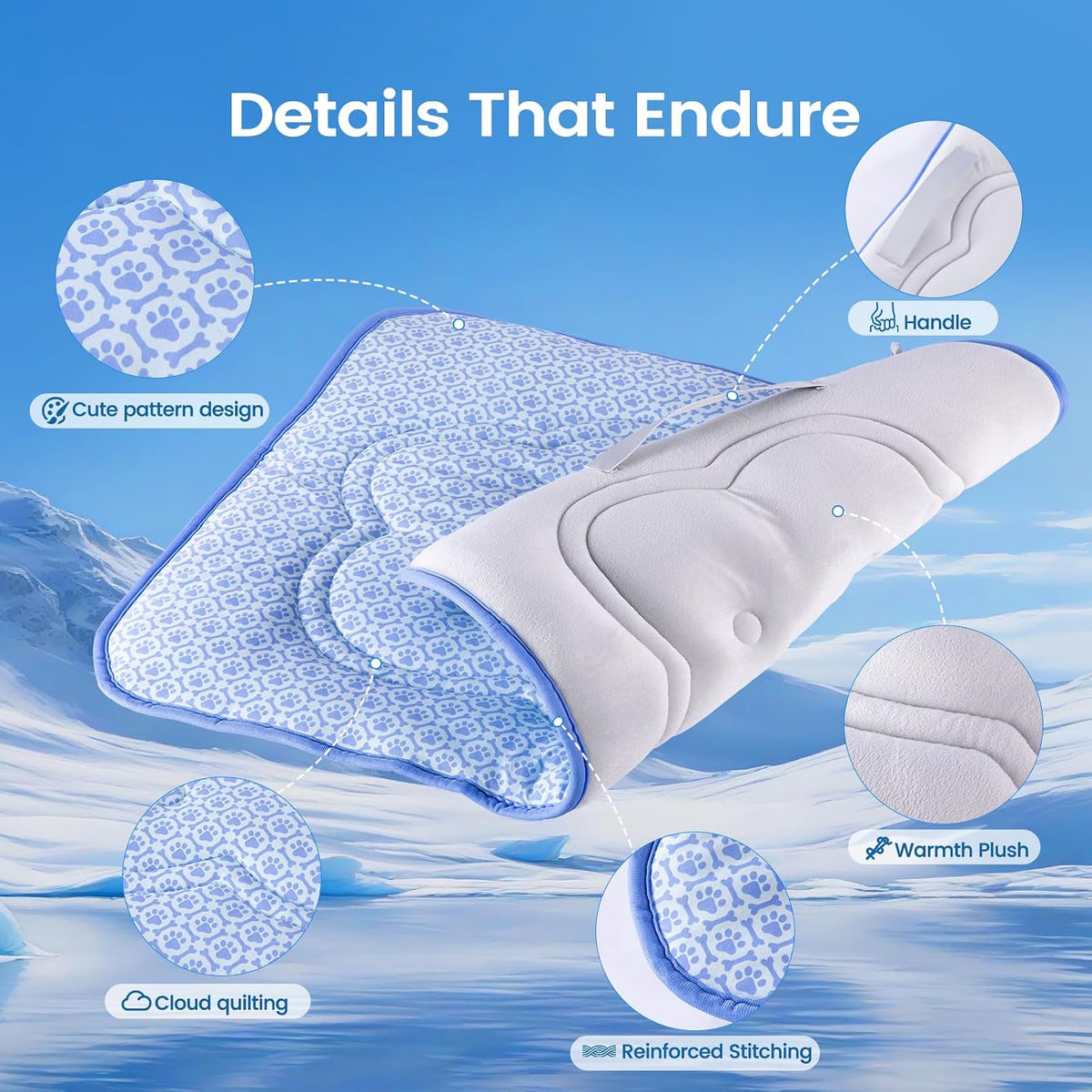 Dog Cooling Mat, Thick Cooling Mat for Extra Large Dogs with PCM & Thermochromic Tech, Dual-Sided - Small - image 4
