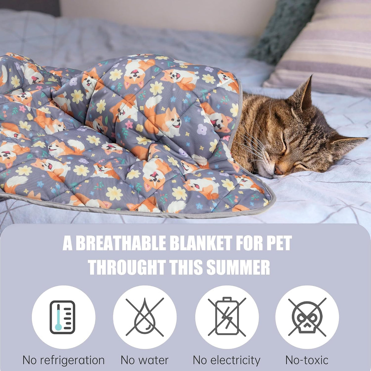 Leekalos Dog Cooling Mat, Summer Pet Cooling Pad for Cats & Dogs - X-Large(55"x80") / Puppy Corgi - image 4