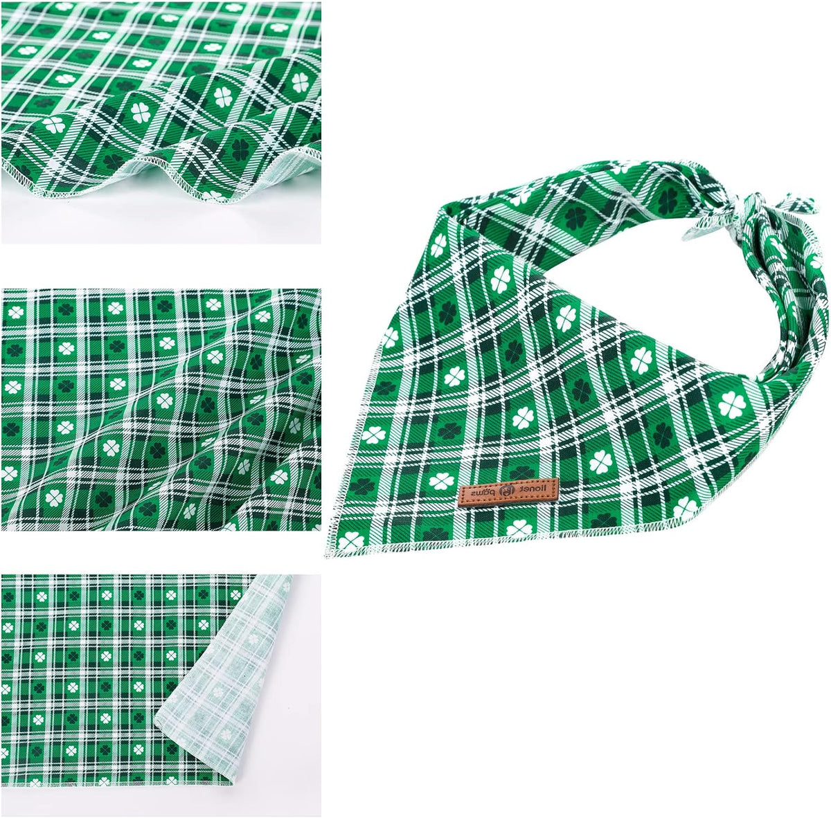 Lionet Paws Spring Daisy Dog Bandana Washable Cotton Handkerchief - St Patrick's Day / Small (Pack of 1) - image 2