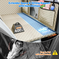Dog Car Seat Cover for Back Seat - Khaki / L - For Cars/SUV/ Sedans/MPV - image 2