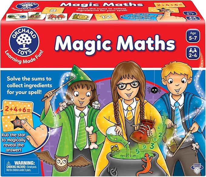 Orchard Toys Moose Games Magic Maths Game. an exciting and spellbinding Math Game. for Ages 5-7 and for 2-4 Players-Board Games-BIG FRENCHIES-TinyTreasures Baby Boutique