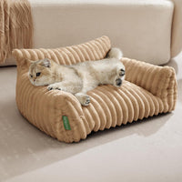 Cute Couch Bed for Pets, Supportive Cat Sofa for Indoor Cats - 24.0"L x 18.0"W x 10.0"Th / Beige - image 2