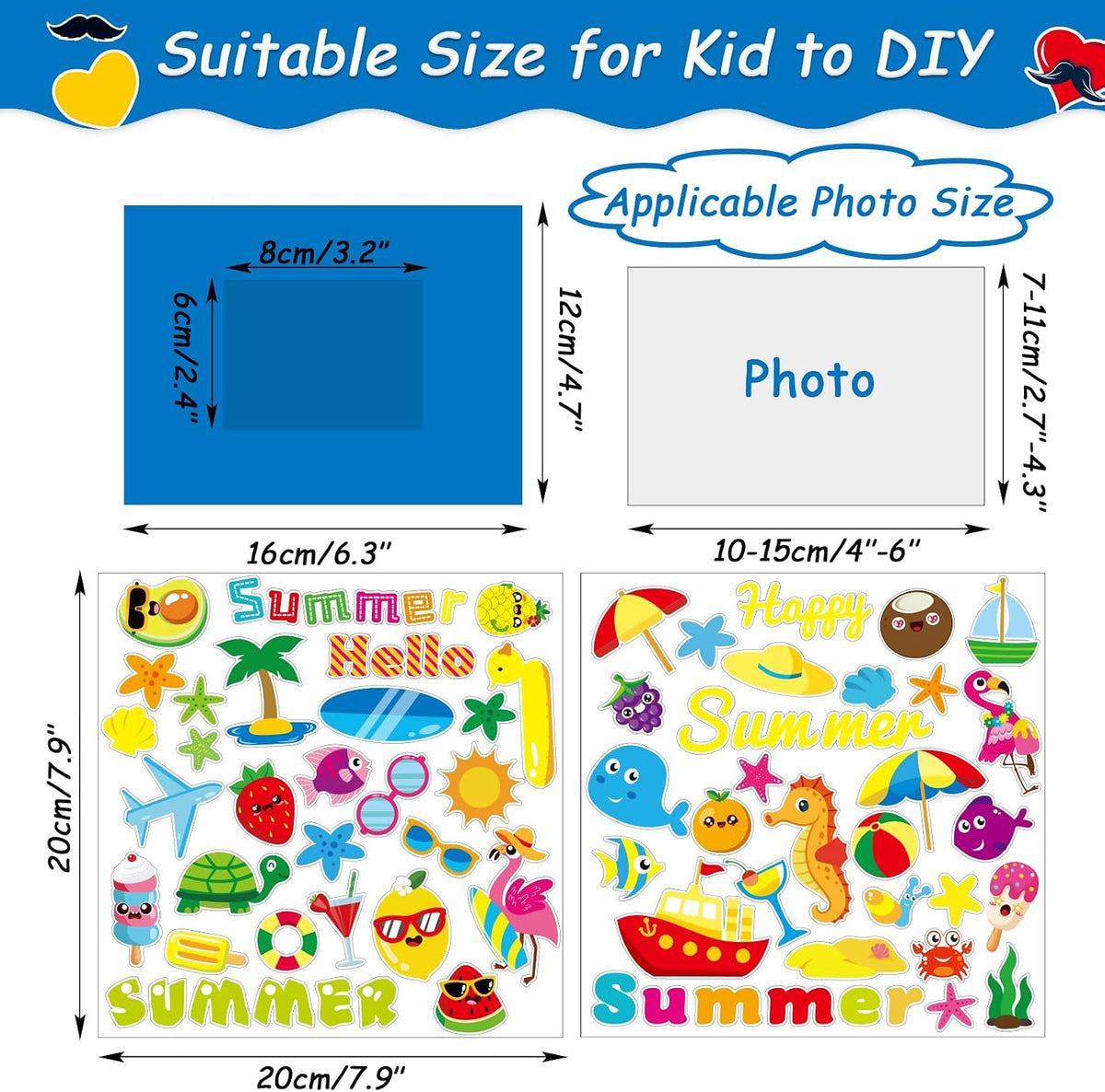 30 Packs Halloween Arts and Crafts for Kids Picture Frame Craft Kits - Summer Style 2 - image 3