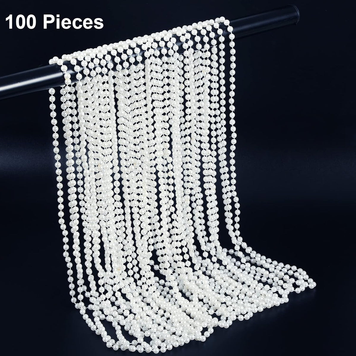 Hicarer 24 Pcs 31.5 Inch White Faux Pearl Necklaces Bulk – Fun for Kids & Family - 24 - image 2