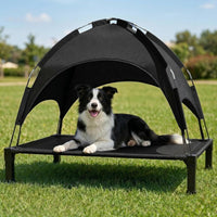 Elevated Dog Bed Raised Cooling Dog Cot for Large Dogs - Black / 42.1"L x 31"W x 37"H