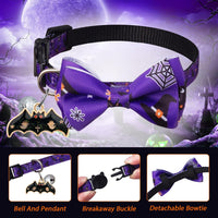 LLHK 4 Pack Halloween Cat Collar with Bow Tie and Bell - Halloween - image 4