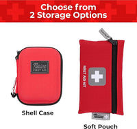 Thrive Travel Essentials Mini First Aid Kit – 66 Pieces of FSA and HSA Approved Supplies Including Bandages, Wipes, Safety Pins, and More | Compact Emergency Kit in Shell Case