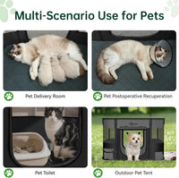 Siedihit 31" Dog Playpen, Cat Puppy Pen - Small / Dark Grey with Pad - image 3