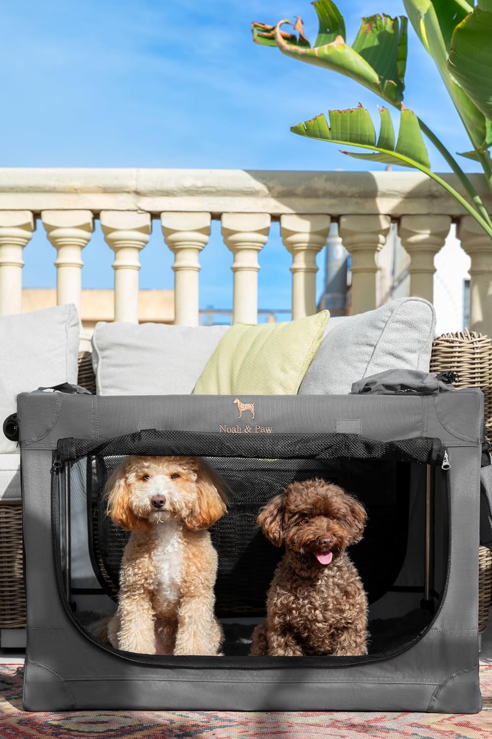 Noah & Paw XXL Collapsible Dog Crate, 42" - Grey / 30.0"L x 21.2"W x 21.2"H - image 2