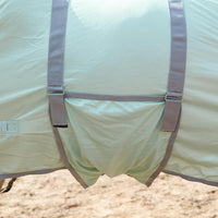 Horse Fly Sheet with Detachable Neck Cover & Belly Wrap, Adjustable Fly Sheet for Horses, Ventilated Airflow Mesh Equine Cooling Summer Flysheet Green 75