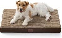 Bedsure ComfyFleece Large Dog Bed for Crate with Washable Cover - 29x18x2.8 / Coffee & Cream
