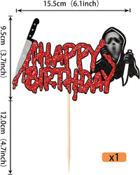 Rsstarxi 24 Have a Killer Birthday glitter horror cupcake toppers - view 20