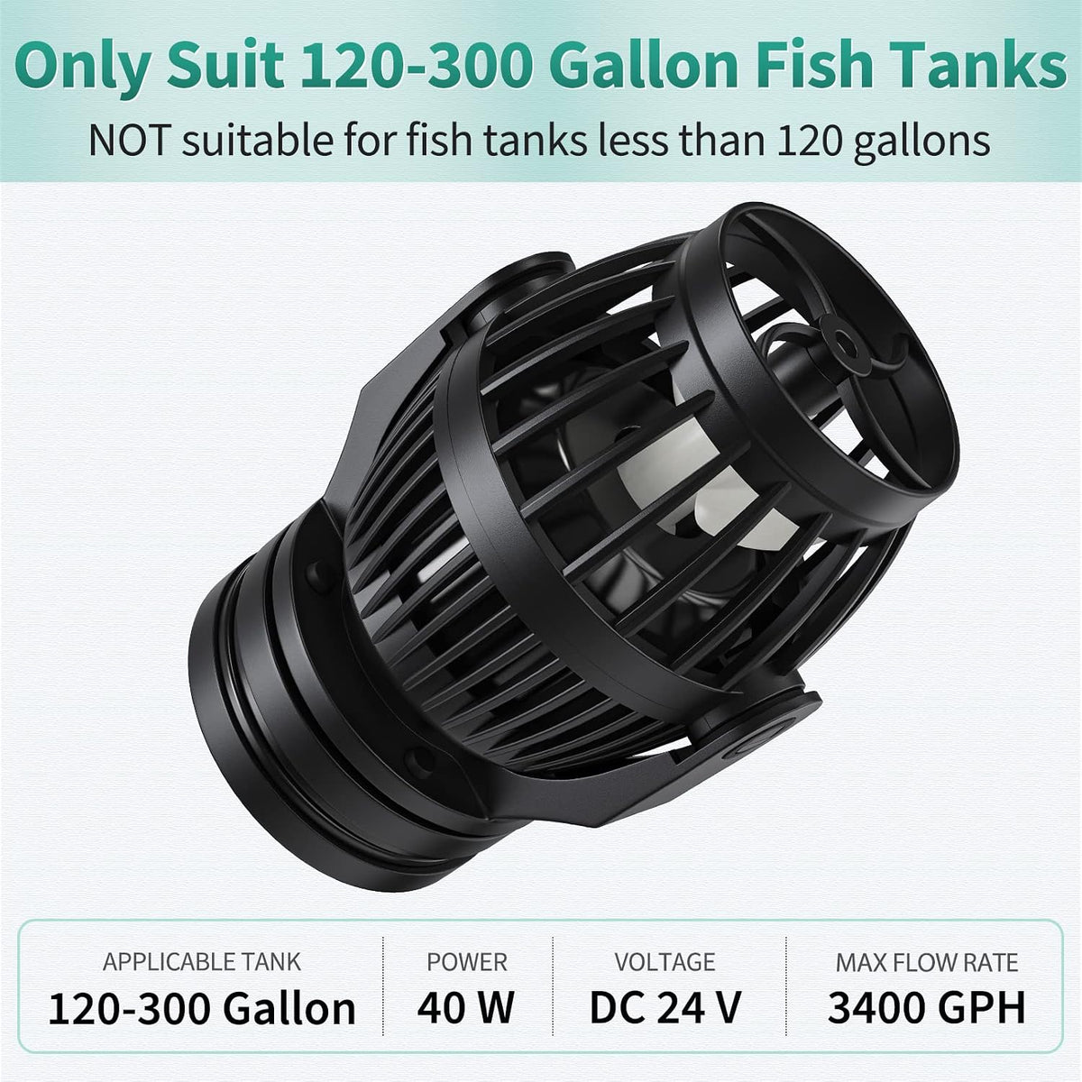 Uniclife Aquarium Wave Maker for 120-300 Gallon Fish Tanks 3400 GPH - 120-300 Gallon - image 2