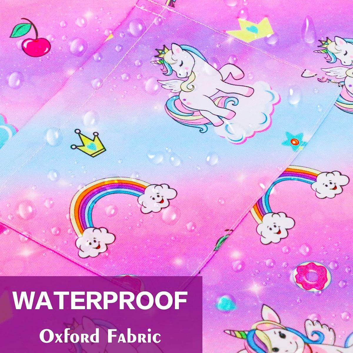 PASHOP rainbow unicorn kids apron 2 pack with front pockets in waterproof polyester - view 9