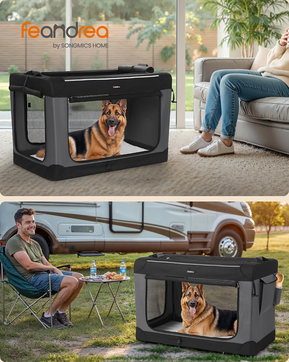 Feandrea Collapsible Dog Crate - XXL（42"L x 28"W x 28"H） - image 2