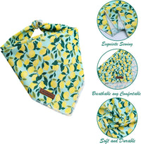 MR. CHUBBYFACE Fall Orange Plaid Dog Bandanas Reversible Triangle - C:Lemon / L - image 2