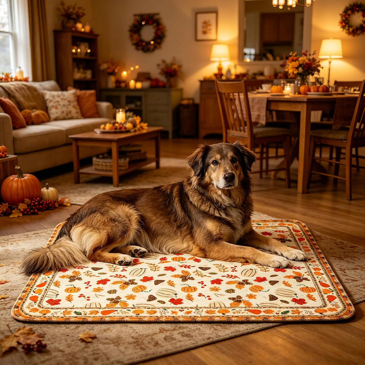 Washable Pee Pads for Dogs, Nonslip and Leak-Proof Dog Pee Pads - Thanksgiving Orange / 36" x 41" (2 Pack) - image 2