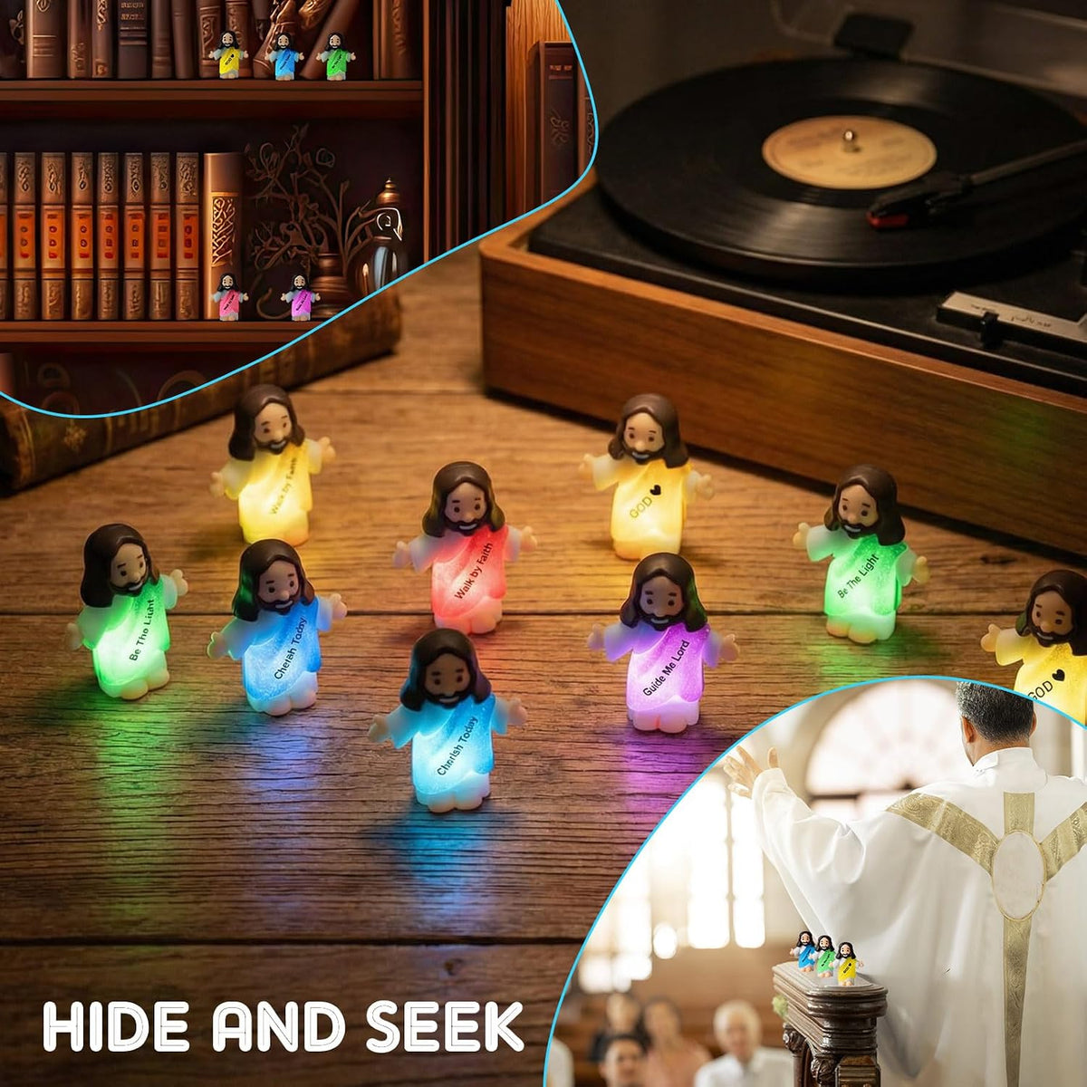 CroBlissful 50 little Jesus figurines that glow in the dark, five colors - view 35