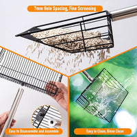 Chicken Coop Pooper Scooper, 36" to 67" Stainless Steel Long Handle Cat Litter Scoop, 5 Segment Extendable Dog Poop Scooper Long Handle, Pet Pooper Scooper for Chicken Dog Cat Manure Rabbit Manure